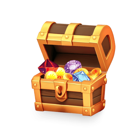 case with gold coins and precious stones